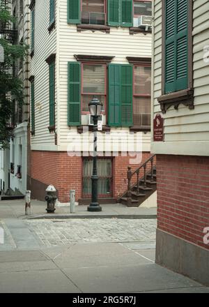 Maisons sur Sylvan Terrace à Washington Heights, Manhattan, New York Banque D'Images