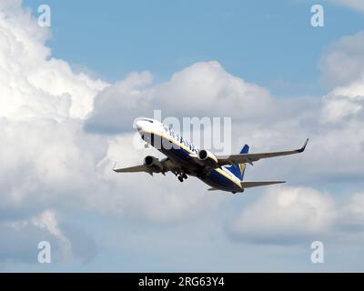 Ryanair (est un transporteur irlandais à très bas prix), Boeing 737-800, Cargo Hill, Budapest, Magyarország, Hongrie Banque D'Images