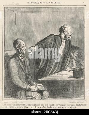 Je crois vous avoir ... prouvé que mon client ... 19e siècle par Honoré Daumier Banque D'Images