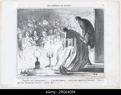 Rappelés avec enthousiasme!.., de les comédiens de Société, paru dans le Charivari, 1 mai 1858 1 mai 1858 par Honoré Daumier Banque D'Images