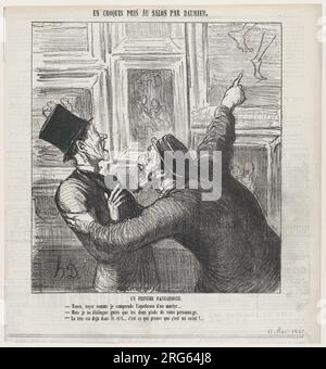 Un peintre fantastique, tiré de 'Un croquis du salon', publié dans le Charivari, 11 mai, 1865 11 mai 1865 par Honoré Daumier Banque D'Images