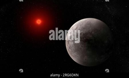 Illustration de l'exoplanète rocheuse chaude TRAPPIST-1 b. Banque D'Images