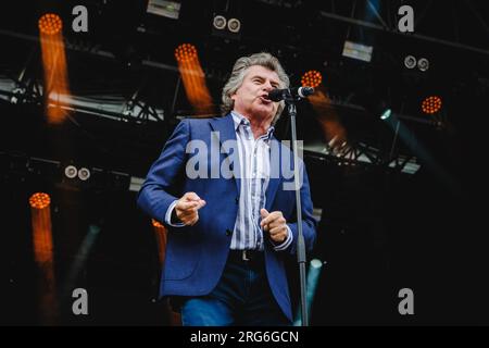 Flumserberg, Suisse. 31 juillet 2023. Le chanteur autrichien Andy Borg donne un concert live lors de la grosse Schlagerparty dans le cadre du Flumserberg Open Air 2023. (Crédit photo : Gonzales photo - Tilman Jentzsch). Banque D'Images
