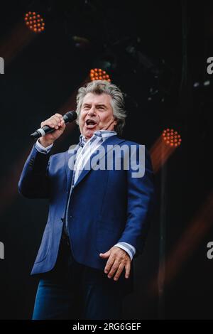 Flumserberg, Suisse. 31 juillet 2023. Le chanteur autrichien Andy Borg donne un concert live lors de la grosse Schlagerparty dans le cadre du Flumserberg Open Air 2023. (Crédit photo : Gonzales photo - Tilman Jentzsch). Banque D'Images