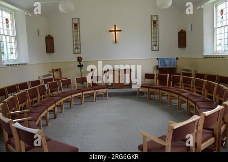 Église méthodiste dans le domaine de Buckfast Abbey, Devon, Angleterre Banque D'Images