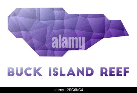 Plan de Buck Island Reef. Illustration basse poly de l'île. Motif géométrique violet. Illustration vectorielle polygonale. Illustration de Vecteur