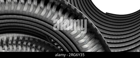 Un arrière-plan d'une image de rendu 3D élégante et moderne avec premier plan et arrière-plan sur le câble en fibre de carbone gris foncé. Illustration 3D de haute qualité Banque D'Images