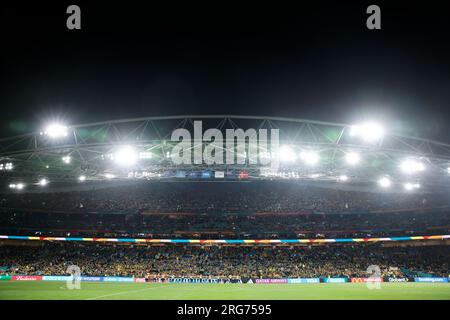 Sydney, Australie. 07 août 2023. Vue générale du stade avant le match de la coupe du monde féminine de la FIFA 2023 Round of 16 entre l'Australie et le Danemark au Stadium Australia le 7 août 2023 à Sydney, Australie Credit : IOIO IMAGES/Alamy Live News Banque D'Images