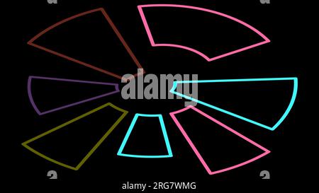 Contour de clipart circulaire numérique isométrique isolé sur fond noir. Vecteur. Illustration de Vecteur