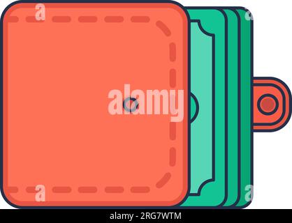 Dollars américains, billets de banque verts en papier dans le portefeuille de stockage en cuir. Symbole de richesse et de prospérité de luxe. Trésorerie, chiffre d'affaires finance la banque. Sortie de course Illustration de Vecteur