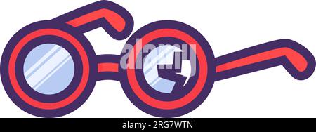 Lunettes cassées avec des lentilles fissurées, objet de maison en verre. Article ménager hors d'usage pour élimination. Recyclage des produits industriels. Simple sortie de dessin animé Illustration de Vecteur