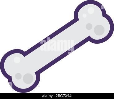 Viande grignée os délicats. Restes et restes de nourriture. Icône plate en trait, élément pour la conception infographique. Vecteur de contour de dessin animé simple isolé Illustration de Vecteur