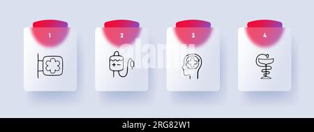 Icône de ligne de traitement. Transfusion sanguine, traitement mental, pharmacologie, médecine. Style Glassmorphisme. Icône de ligne vectorielle Illustration de Vecteur