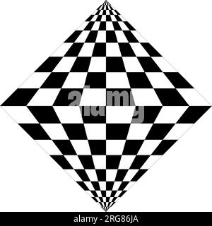 Grilles à partir d'un motif à damier. Distorsion dynamique abstraite. Forme vectorielle géométrique en forme de prisme. Illustration isolée sur fond blanc. Illustration de Vecteur