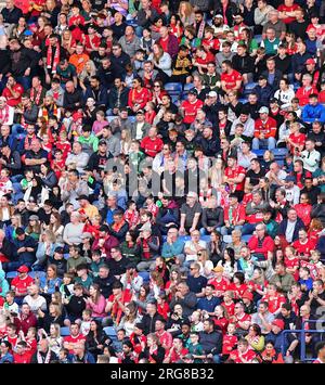 Fans de Liverpool lors du match amical de pré-saison entre Liverpool et SV Darmstadt 98 à Deepdale, Preston, Angleterre le 7 août 2023. Photo de Mark Dunn.usage éditorial uniquement, licence requise pour un usage commercial. Aucune utilisation dans les Paris, les jeux ou les publications d'un seul club/ligue/joueur. Crédit : UK Sports pics Ltd/Alamy Live News Banque D'Images