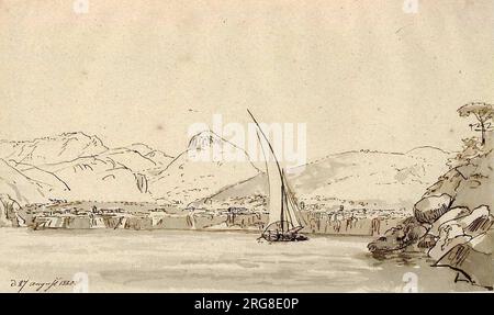 Vue de la baie de Naples 27 août 1820 par Johan Christian Dahl Banque D'Images