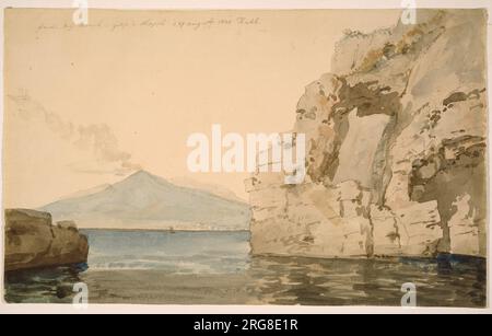 Vue du Vésuve depuis la baie de Naples 27 août 1820 par Johan Christian Dahl Banque D'Images