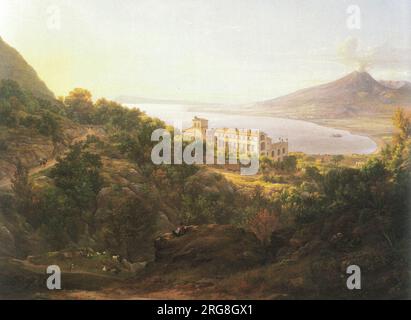 Vue sur Quisisana et la baie de Naples 1825 par Johan Christian Dahl Banque D'Images
