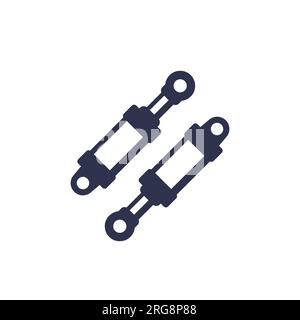 Icône vérins hydrauliques, équipement pneumatique Illustration de Vecteur