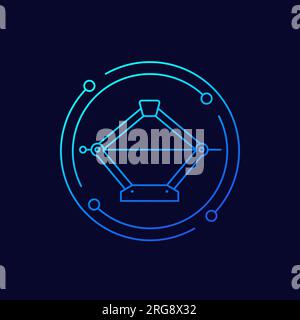 icône de cric de voiture, conception linéaire Illustration de Vecteur