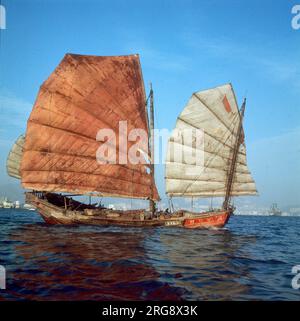 Voile indésirable dans le port de Hong Kong. L'un des navires les plus solides et les plus en état de navigabilité, ces navires ont été utilisés à la fois comme navires de commerce et comme navires de guerre. Banque D'Images