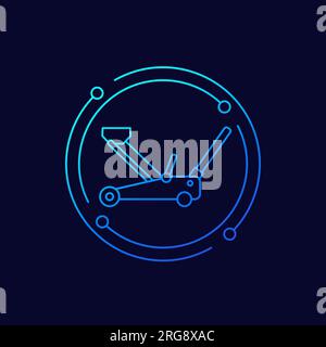 icône de cric de voiture hydraulique, conception linéaire Illustration de Vecteur