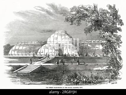 Extérieur de la Great Palm-House à Royal Gardens. Banque D'Images