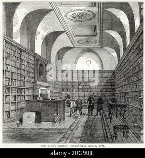 Intérieur de la bibliothèque du roi, Buckingham House. Banque D'Images