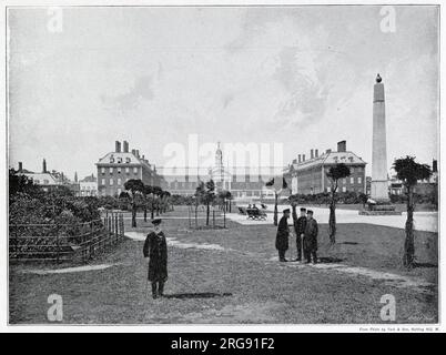 Vue générale du Royal Hospital Chelsea, conçu par Sir Christopher Wren. Une maison de retraite et de soins infirmiers pour quelque 540 vétérans de l'armée britannique. Banque D'Images