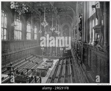 Intérieur de la Chambre des Lords, 100 pieds de long par 45 pieds de large et la même hauteur. Banque D'Images