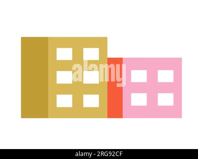 Objet vectoriel couleur semi-plat pour bâtiments immobiliers Illustration de Vecteur