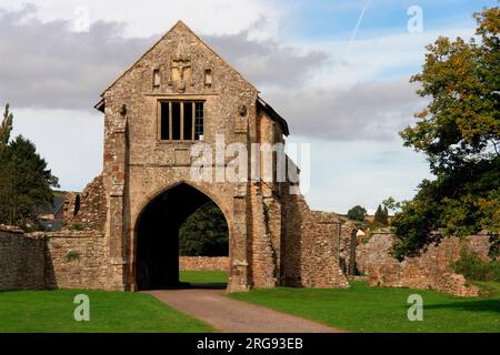 Vue de la guérite de l'abbaye de Cleeve, un ancien monastère cistercien près de Watchet, Somerset. Banque D'Images