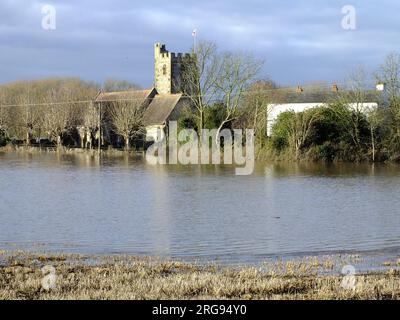 Inondations dans la région de Worcester, Worcestershire, en janvier et février 2013. De fortes pluies sur un certain nombre de semaines ont fait briser les rives des rivières. Banque D'Images