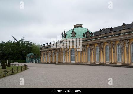 Paysage du château de Schloss Sansoucci à Potsdam Brandebourg Allemagne Banque D'Images