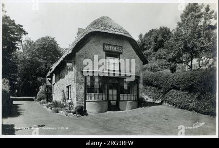 The Batt's Wing - salon de thé et boutique de cadeaux et antiquités à Godshill, île de Wight, Hampshire. Banque D'Images