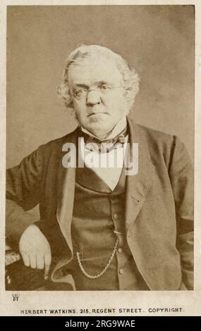 William Makepeace Thackeray (1811-1863), romancier, auteur et illustrateur anglais. Photo de la carte de visite par Herbert Watkins, 215 Regent Street, Londres. Banque D'Images