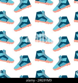 Motif sans couture. Divers équipements sportifs. Appareils de fitness, accessoires de gymnastique. Baskets de sport. Mode de vie sain. Vecteur dessiné à la main sans couture Illustration de Vecteur