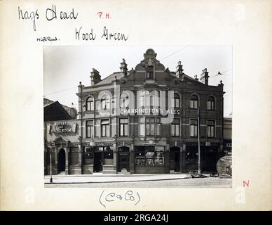 Photographie de Nags Head pH, Wood Green, Londres. Le côté principal de l'imprimé (illustré ici) représente : face sur la vue du pub. Le verso de l'imprimé (disponible sur demande) détails: Trading Record 1929 . 1959 pour The Nags Head, Wood Green, Londres N22 6DR. En juillet 2018 . Renommé 'The Goose'. StoneGate Pub Co Banque D'Images