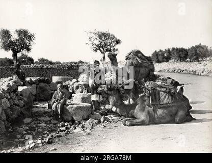 19th siècle photographie d'époque: Puits des Mages près de Bethléem, Terre Sainte, Palestine, Israël Banque D'Images