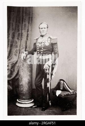 Photographie vintage du 19e siècle : sous-titré amiral Sir Baldwin Wake Walker, 1e baronnet, KCB, CMG (6 janvier 1802 - 12 février 1876) était arpenteur de la marine de 1848 à 1861 Banque D'Images