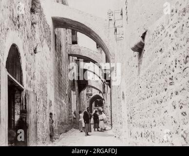 Scène de rue à Jérusalem, de la Palestine (Israël) c.1890 Banque D'Images