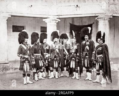 79e Highlanders Regiment de l'armée britannique, l'Inde, c.1860's Banque D'Images