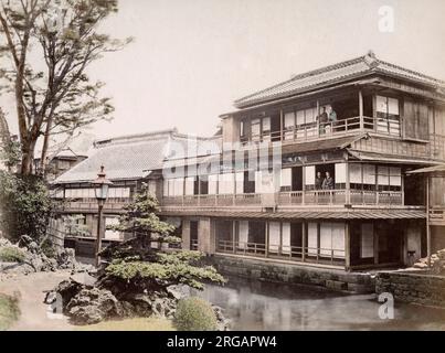 C. 1880 - Japon - maison de thé à l'Oji Banque D'Images