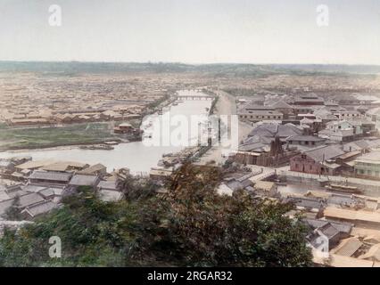 C. 1880 Japon - high angle view of Yokohama Banque D'Images