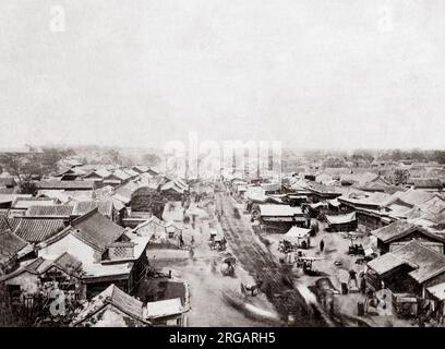 Scène de rue, Pékin (Beijing), Chine, c.1870's Banque D'Images