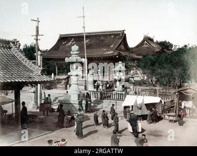 C.1880, le Japon - Kobe temple Nanko Banque D'Images