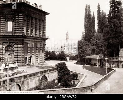 Photographie ancienne du XIXe siècle: Italie - Jardins Boboli, Florence, Florence. Banque D'Images