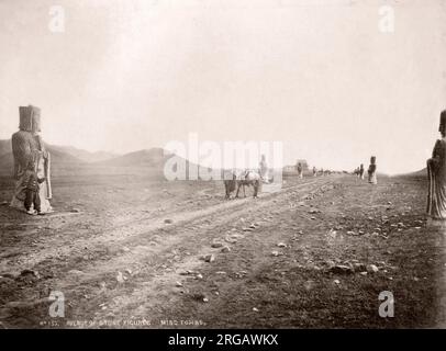 Vintage Photo 19e siècle Chine c.1880 s - animaux en pierre sur l'avenue avec les tombeaux Ming près de Pékin Beijing Banque D'Images