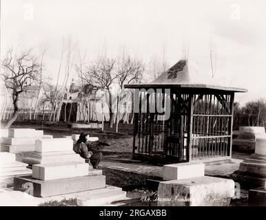 Photographie ancienne du XIXe siècle : tombe de Saint-Georges, de Saint-Georges, de Damas, de Syrie. Banque D'Images