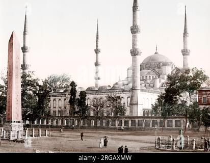 C.1890s Turquie Istanbul Constantinople - photochrome Mosquée Sultan Ahmed Banque D'Images